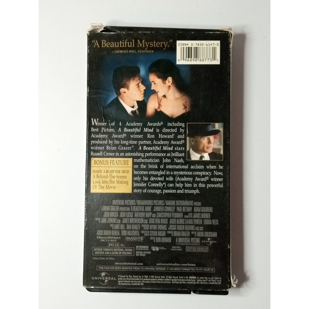 A Beautiful Mind (VHS, 2002, Awards Edition) - Picture 2 of 5